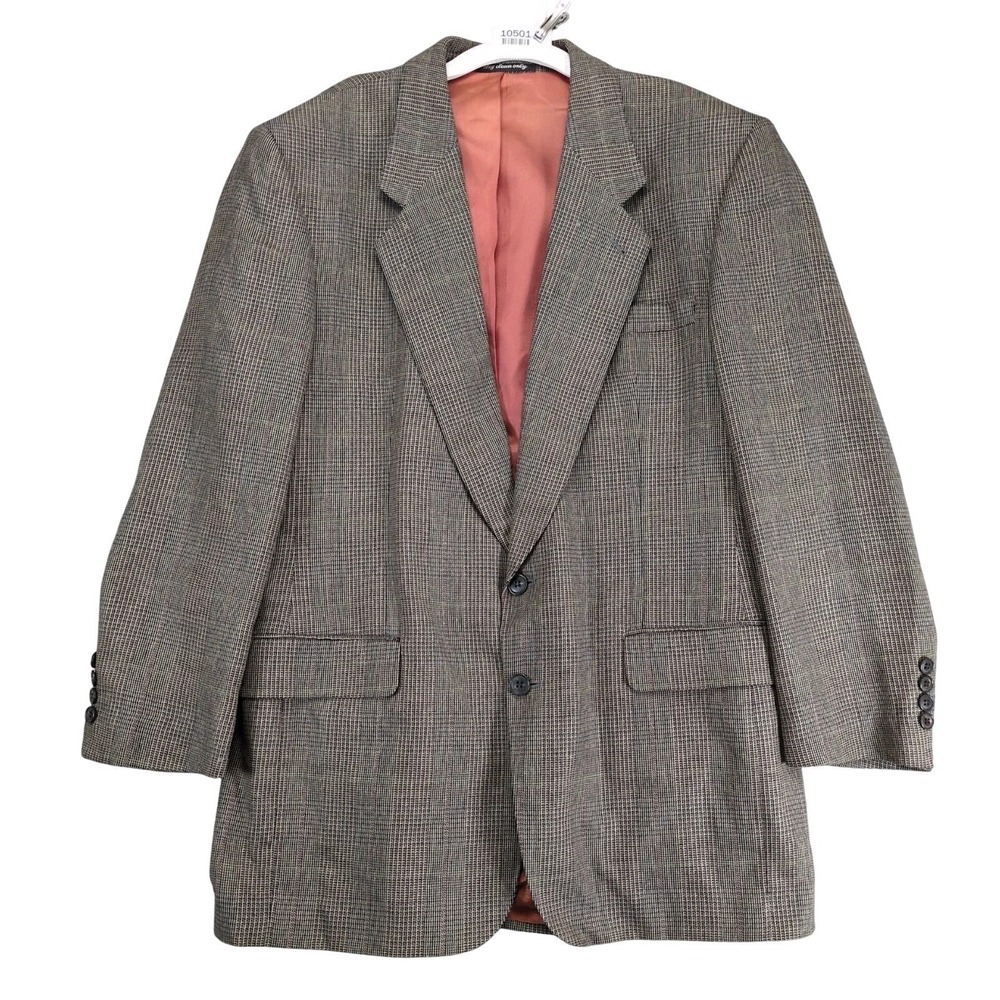 Vintage Gianfranco Ruffini Gray Tweed Sport Coat Mens 44L Silk Blend 80s-90s